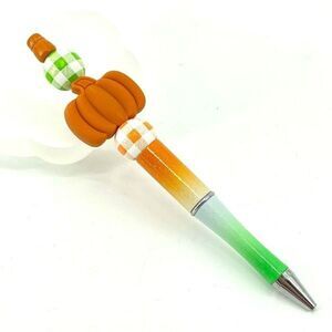 Pumpkin fall autumn pen handmade NEW sweater weather green white orange